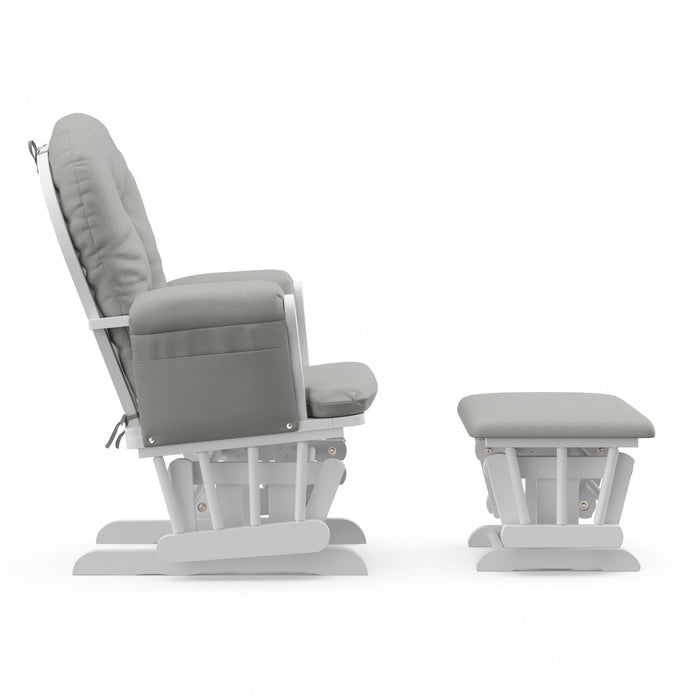 Storkcraft Hoop Glider and Ottoman - White/Light Gray