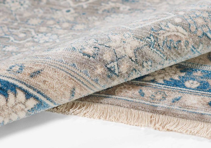 Lucia Traditional 9'0\" x 12'0\" Area Rug in Blue Indoor Area Rug