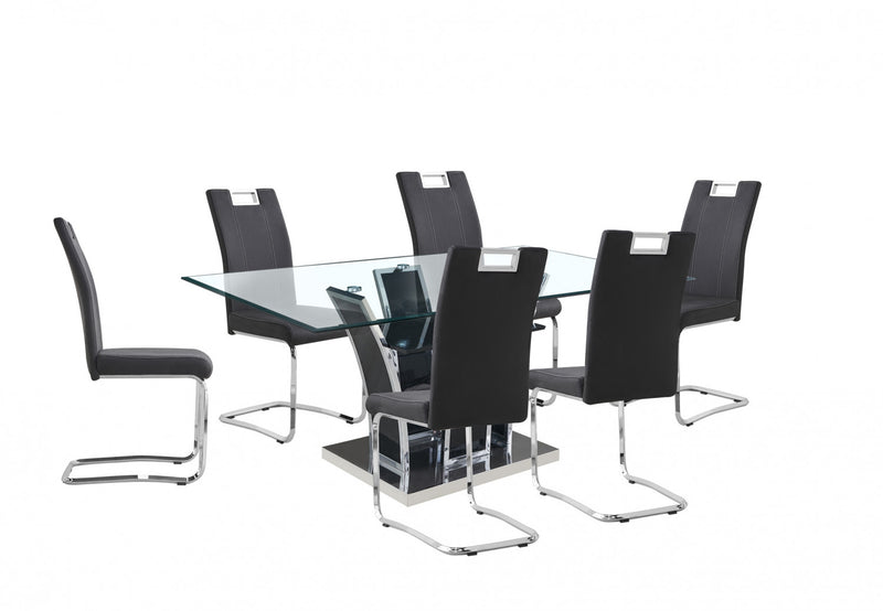 Paladin Dining Chair Grey Fabric (set Of 2)