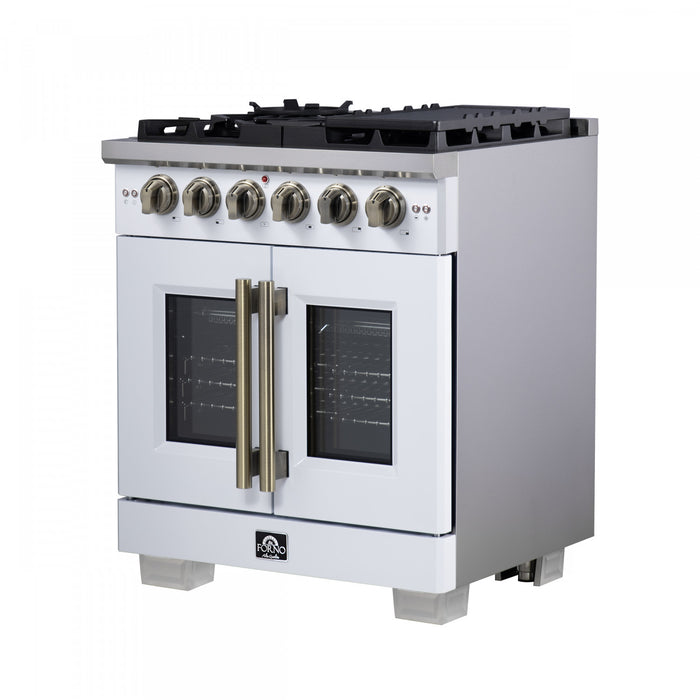 Forno Capriasca 30\" White Gas Range 4.32 cu.ft -FFSGS6460-30WHT