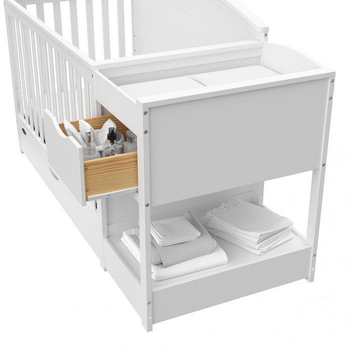 Graco Bellwood 5-in-1 Convertible Crib and Changer - White