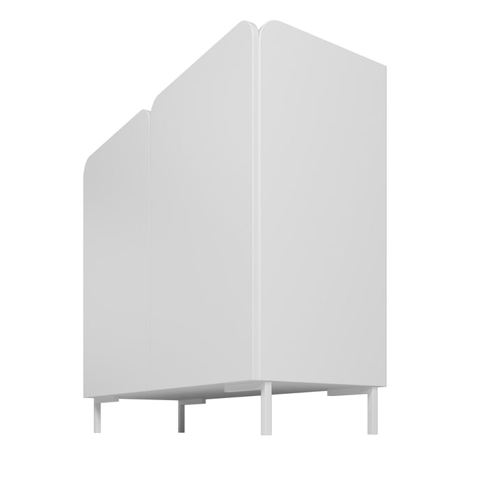 Manhattan Comfort Mid-Century Modern Bogardus 4-Shelf Accent Cabinet - White