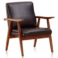 Manhattan Comfort Archduke Faux Leather Accent Chair - Black & Amber