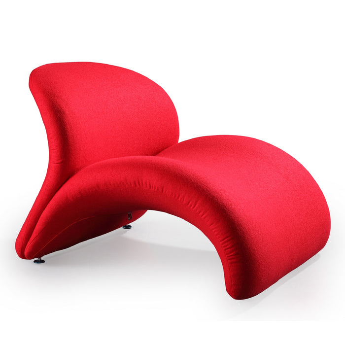 Manhattan Comfort Rosebud Wool Blend Accent Chair - Red