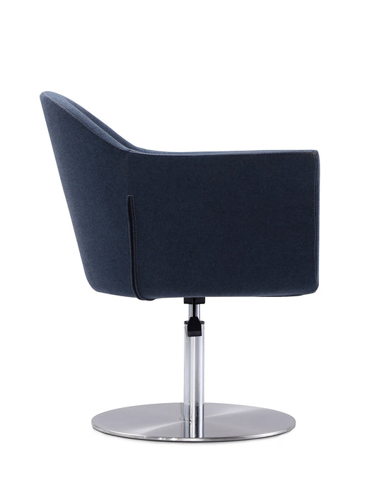 Manhattan Comfort Voyager Brushed Metal Woven Swivel Adjustable Accent Chair - Smokey Blue