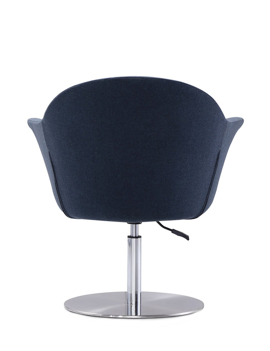 Manhattan Comfort Voyager Brushed Metal Woven Swivel Adjustable Accent Chair - Smokey Blue