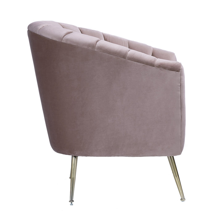 Manhattan Comfort Rosemont Velvet Accent Chair - Blush & Gold