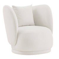 Manhattan Comfort Contemporary Siri Linen Weave Accent Chair with Pillows - Cream