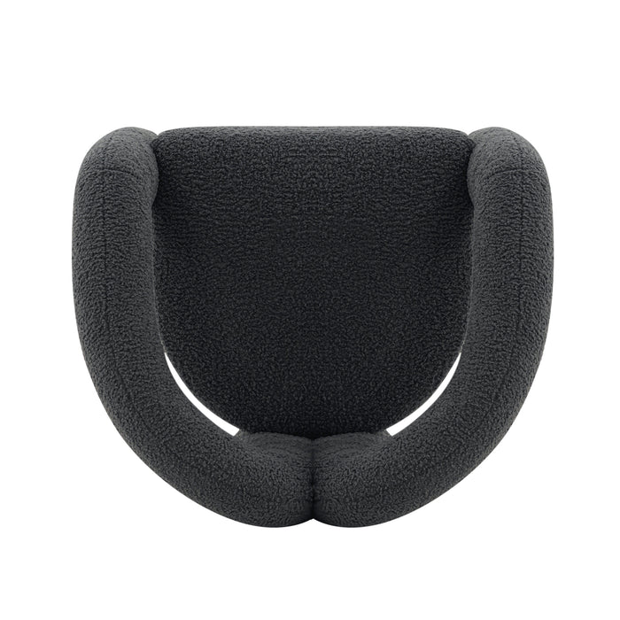 Manhattan Comfort Modern Darian Chenille Accent Chair - Black