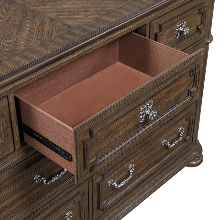 Ambrose Bedroom 7-Drawer Dresser, 64\"W x 40.5\"H – Brown