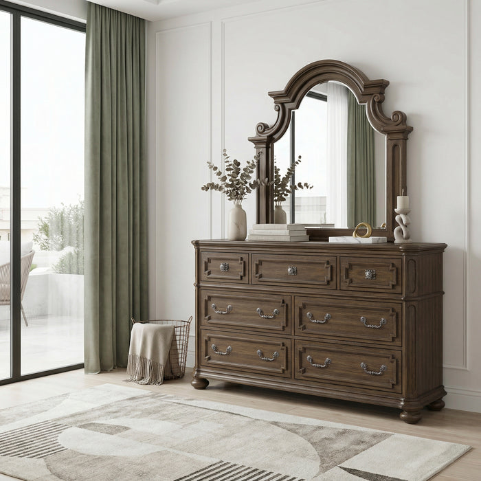 Ambrose Bedroom 7-Drawer Dresser, 64\"W x 40.5\"H – Brown