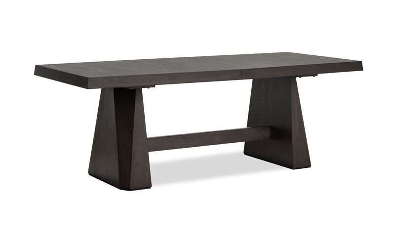 Arden Dining Extension Table with Trestle Base, 84-108\"W - Espresso Brown