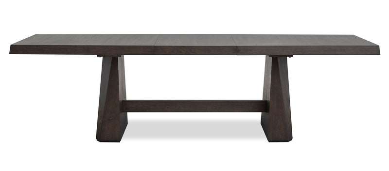 Arden Dining Extension Table with Trestle Base, 84-108\"W - Espresso Brown