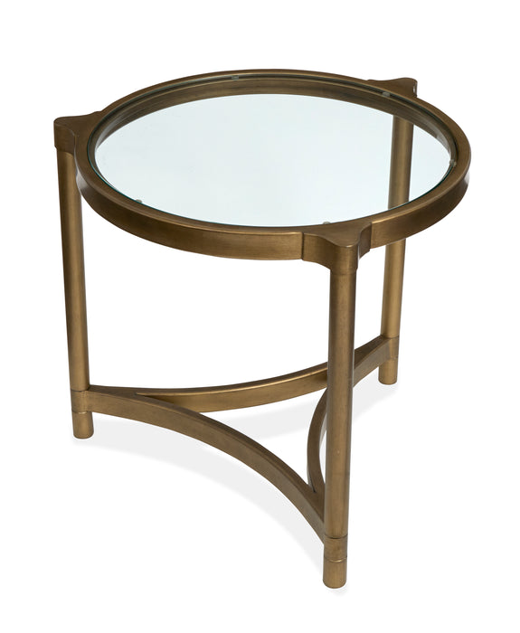 Arlington 23.88\" End Table with Glass Top - Aged Brass