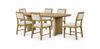 Austin 7pc Dining Set with Table & 6 Chairs, 84"W - Taupe & Natural Oak Brown | Ensemble de salle à manger Austin 7 pièces avec table de 84 po (L) et 6 chaises - taupe et brun chêne naturel