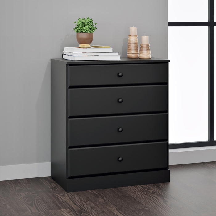 Astrid 4-Drawer Dresser - Black
