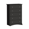 Jade 5-Drawer Chest - Black