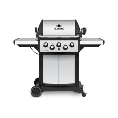 Broil King Signet™ 390 Propane Gas Grill with Side Burner & Rear Rotisserie Burner in Stainless Steel - 946884|Gril à gaz propane SignetMC 390 en acier inoxydable de Broil King avec brûleur latéral et brûleur arrière de rôtisserie - 946884