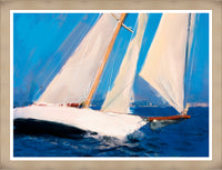 Sailing Framed Matted Glass Art - 26