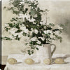  White Floral Vase Canvas Wall Art – 24\" x 24\"