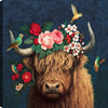 Floral Bull Canvas Wall Art – 24" x 24" | Œuvre d’art murale « Floral Bull » sur toile - 24 po x 24 po