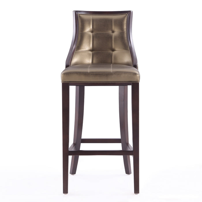 Manhattan Comfort Fifth Avenue 45\" Beech Wood Barstool - Bronze & Walnut