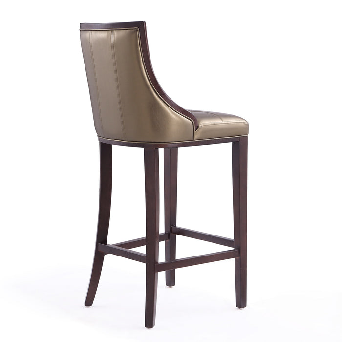 Manhattan Comfort Fifth Avenue 45\" Beech Wood Barstool - Bronze & Walnut