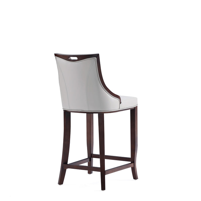 Manhattan Comfort Emperor Faux Leather Barstool - Light Grey