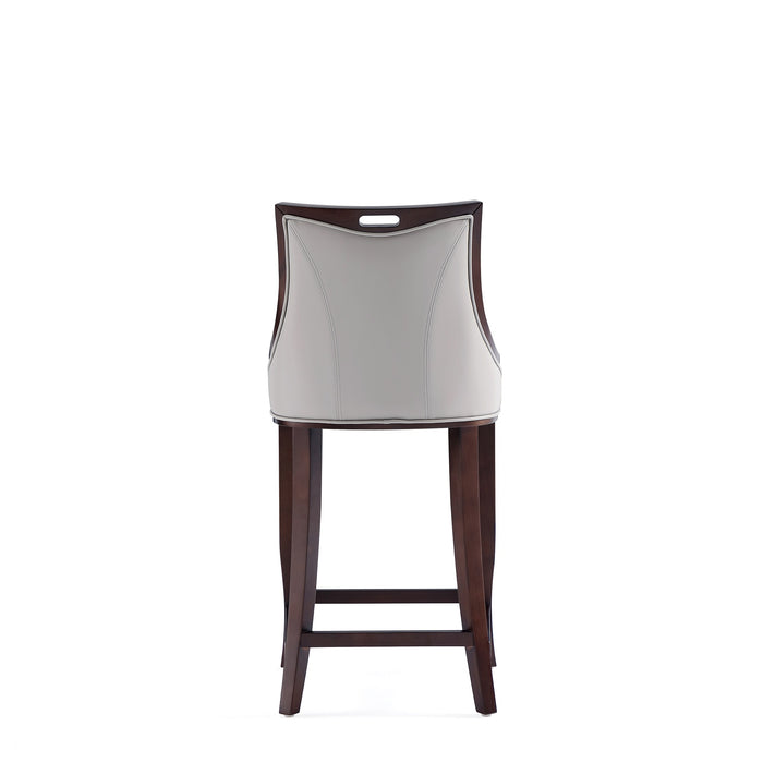 Manhattan Comfort Emperor Faux Leather Barstool - Light Grey