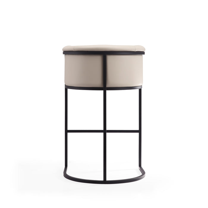 Manhattan Comfort Cosmopolitan 37.8\" Metal Barstool - Cream & Black