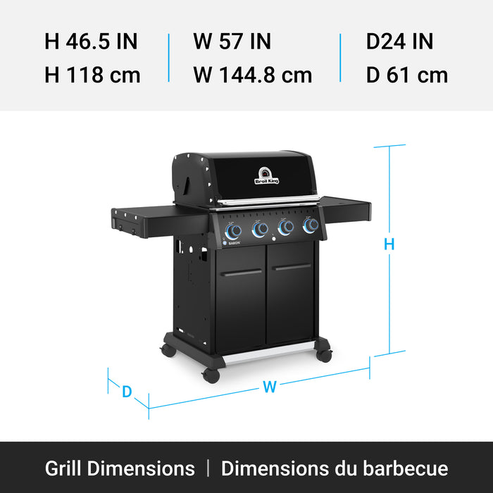 Broil King Baron 420 Pro Shadow 4-Burner 40,000-BTU Propane Gas BBQ - 674114 Grill