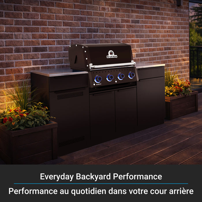 Broil King Baron 420i Shadow 4-Burner Built-In 40,000-BTU Natural Gas BBQ - 875817 Grill