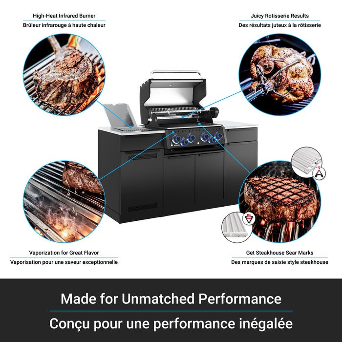 Broil King Baron 490i Shadow 4-Burner Built-In 40,000-BTU Propane Gas BBQ - 875844 Grill