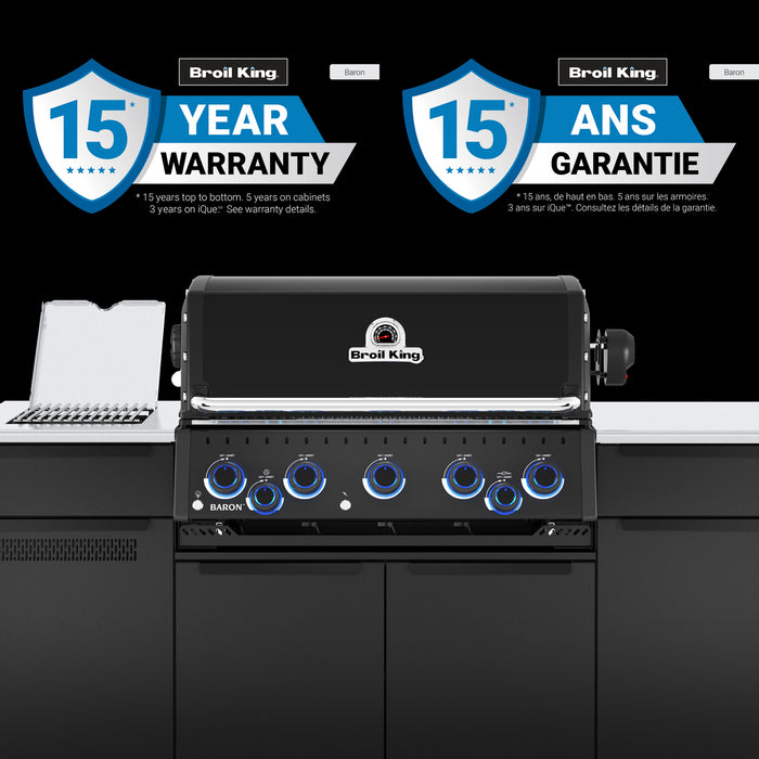 Broil King Baron 590i Shadow 5-Burner Built-In 45,000-BTU Propane Gas BBQ - 876844 Grill