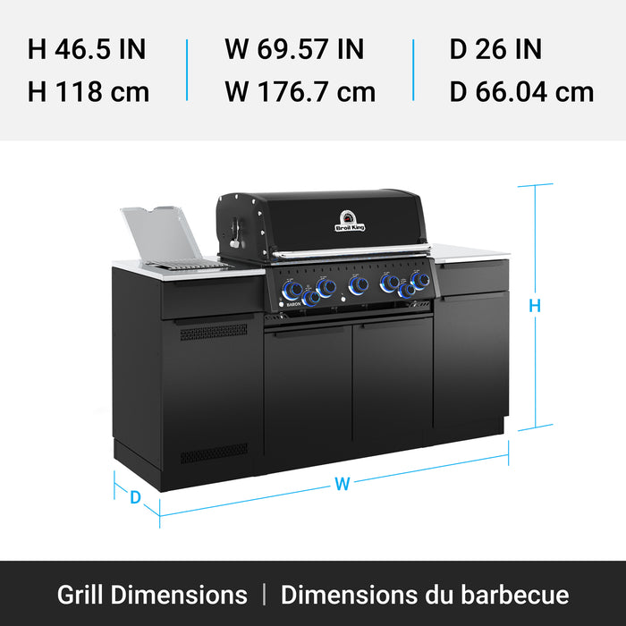 Broil King Baron 590i Shadow 5-Burner Built-In 45,000-BTU Propane Gas BBQ - 876844 Grill