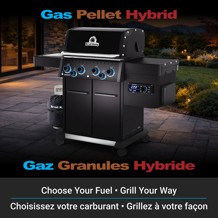 Broil King Baron 4-Burner Pellet Module Conversion Kit in Black Grill