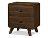 Cami Bedside 2-Drawer Nightstand, Mid-Century Modern, 17\"W x 24.8\"H – Brown