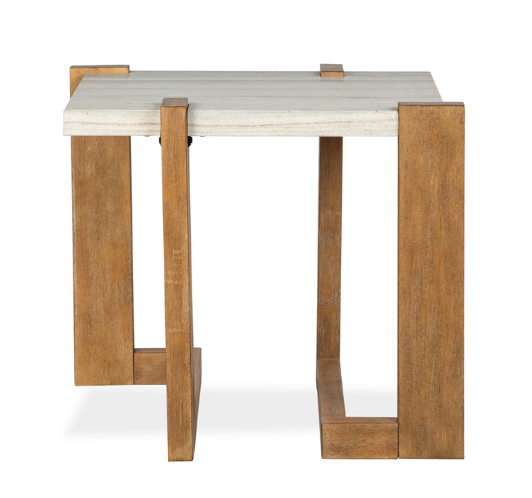 Carlisle 24.5\" End Table with Faux Granite Top- Honey Wheat