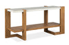 Carlisle 57.5\"  Sofa Table with Storage and Faux Granite Top - Honey Wheat