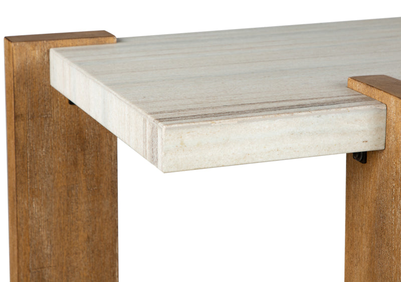 Carlisle 57.5\"  Sofa Table with Storage and Faux Granite Top - Honey Wheat