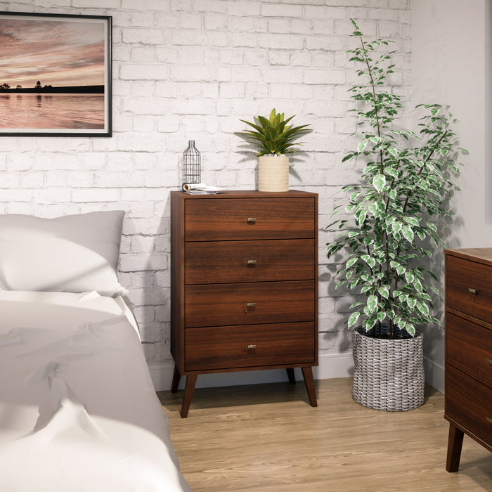 Milo Tall 4-Drawer Chest - Cherry