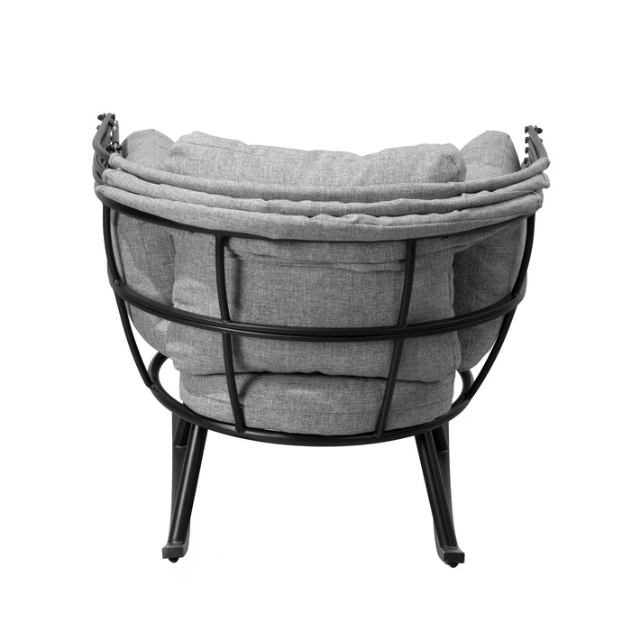 Deko Living Outdoor Rocking Egg Chair with Canopy - Black
