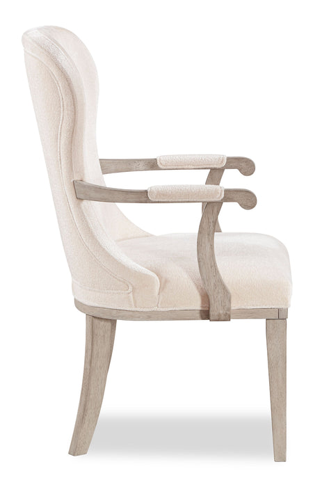 Corsa Set of 2 Dining Armchairs - Light Grey and Ivory Felt