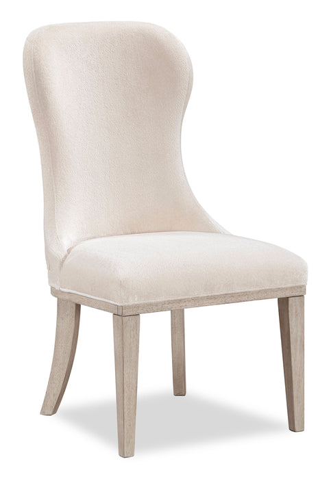 Corsa Set of 2 Dining Side Chairs - Light Grey and Ivory Felt