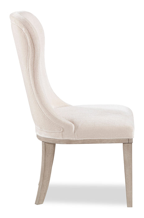 Corsa Set of 2 Dining Side Chairs - Light Grey and Ivory Felt