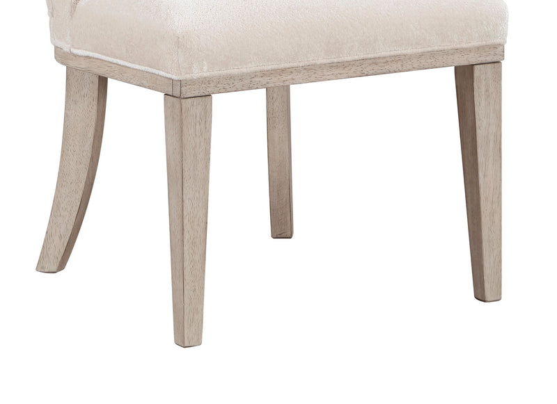 Corsa Set of 2 Dining Side Chairs - Light Grey and Ivory Felt