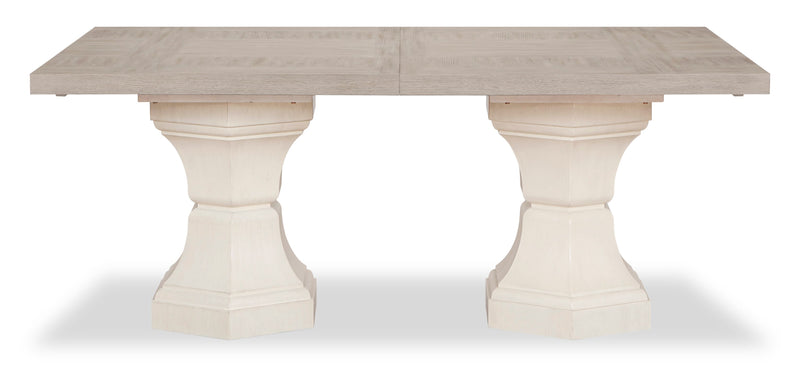 Corsa Rectangular Dining Table with Extension - Light Grey and Antique White Oak