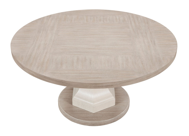 Corsa Round Dining Table - Light Grey and Antique White Oak