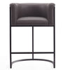 Manhattan Comfort Cosmopolitan 33.8\" Metal Counter Height Barstool - Pebble & Black