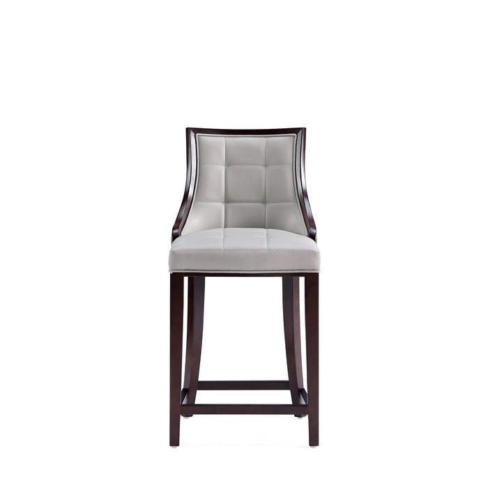 Manhattan Comfort Fifth Avenue Faux Leather Counter Height Barstool - Light Grey